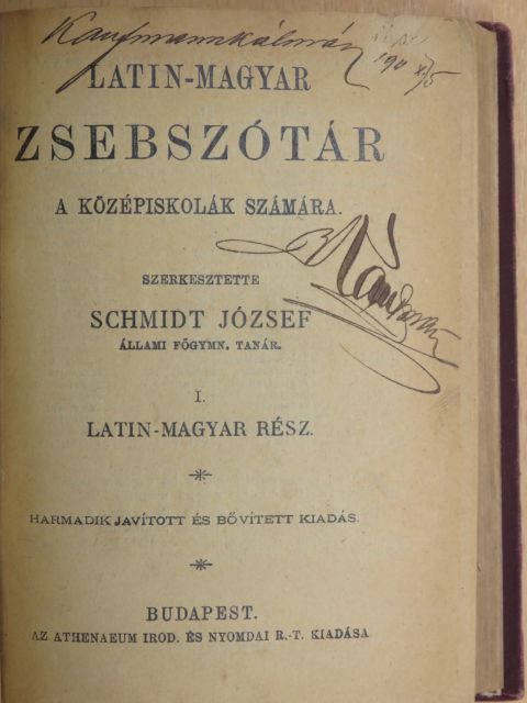 Latin-magyar zsebszótár I-II. [antikvár]
