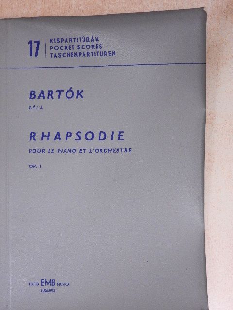 Bartók Béla - Rapszódia zongorára és zenekarra [antikvár]