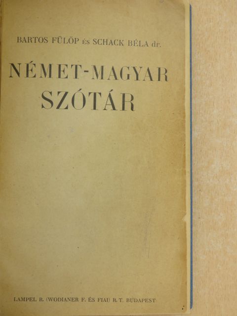 Bartos Fülöp - Német-magyar szótár [antikvár]