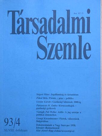 Lóránt Károly - Társadalmi Szemle 1993. április [antikvár]