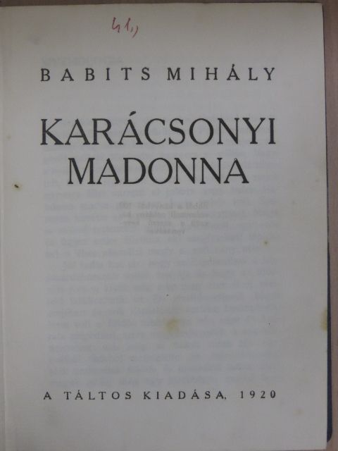 Babits Mihály - Karácsonyi Madonna [antikvár]