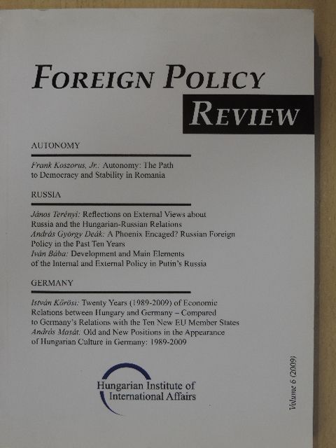 Kodolányi Gyula - Foreign Policy Review 6/2009. [antikvár]