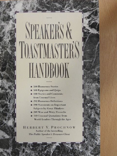 Herbert V. Prochnow - Speaker's & Toastmaster's Handbook [antikvár]