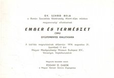 Meghívó Gy. Szabó Béla Ember és természet című gyűjteményes kiállítására [antikvár]