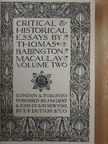 Thomas Babington Macaulay - Critical & Historical Essays by Thomas Babington Macaulay II. [antikvár]