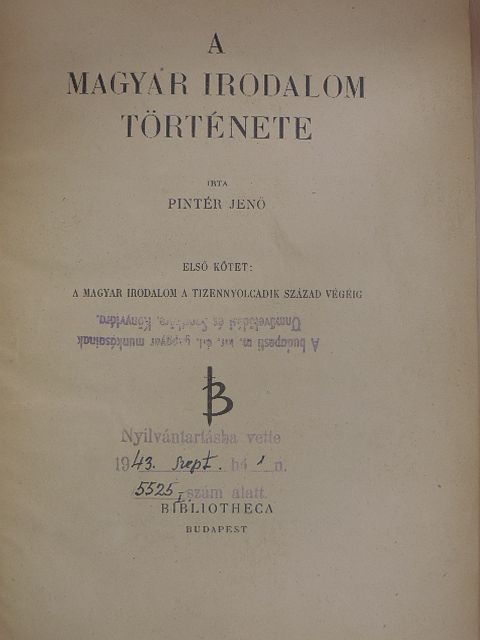 Pintér Jenő - A magyar irodalom története I-II. [antikvár]