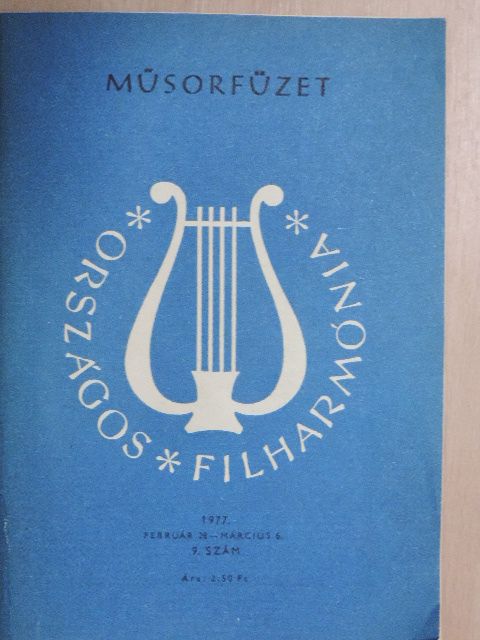 Országos Filharmónia Műsorfüzet 1977/9. [antikvár]