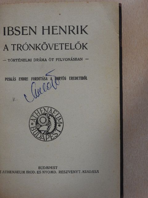 Henrik Ibsen - A trónkövetelők [antikvár]