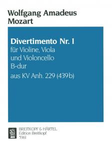 MOZART,W.A - DIVERTIMENTO NR.1 FÜR VIOLINE, VIOLA UND VIOLONCELLO B-DUR AUS KV ANH. 229 Í439b), STIMMEN (KLENGEL)
