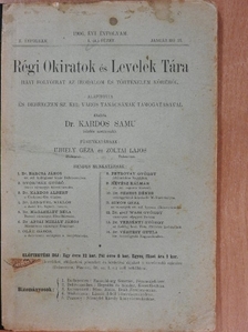 Darnay Kálmán - Régi Okiratok és Levelek Tára 1906. január hó 15. [antikvár]