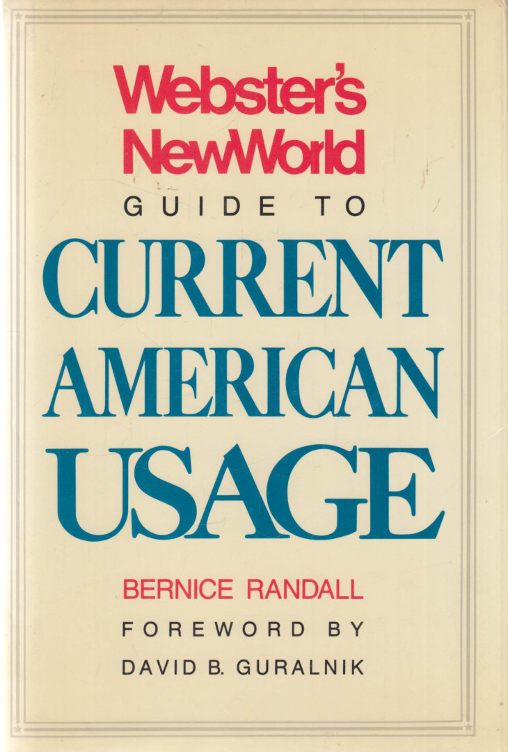 Bernice Randall - Webster's New World Guide to Current American Usage [antikvár]