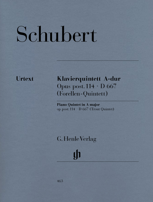 Franz Schubert - KLAVIERQUINTETT A-DUR OP.POSTH.114 D 667 (FORELLEN-QUINTETT) URTEXT, PARTITUR UND STIMMEN