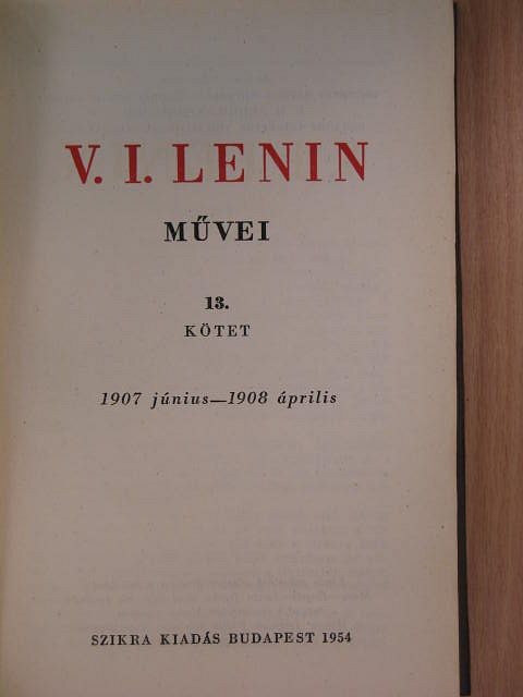 V. I. Lenin - V. I. Lenin művei 13. [antikvár]