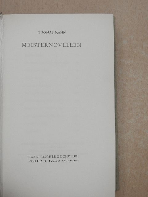 Thomas Mann - Meisternovellen [antikvár]