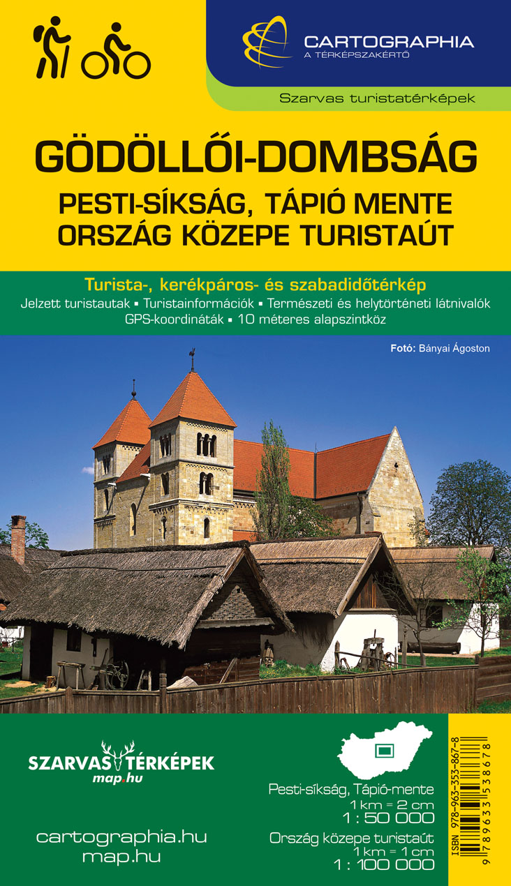 Gödöllői-dombság, Pesti-síkság, Tápió mente turistatérkép