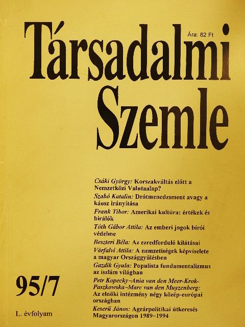 Ania Van Den Meerkrok-Paszkowska - Társadalmi Szemle 1995. július [antikvár]