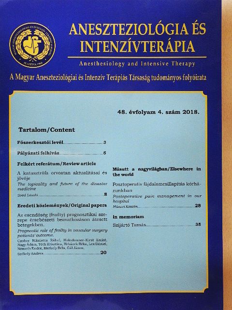 Nagy Ádám - Aneszteziológia és intenzív terápia 2018/4. [antikvár]
