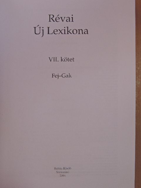 Révai új lexikona 7. (töredék) [antikvár]