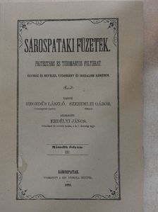 Árvay József - Sárospataki Füzetek 1858. július 31. [antikvár]