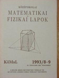 Fried Ervin - Középiskolai matematikai és fizikai lapok 1993. november [antikvár]