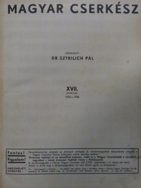 Béldy Dénes - Magyar Cserkész 1935. szeptember-1936. június [antikvár]