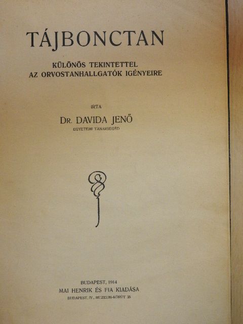 Dr. Davida Jenő - Tájbonctan [antikvár]