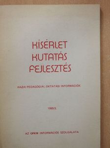 Kísérlet, kutatás, fejlesztés 1985/3. [antikvár]