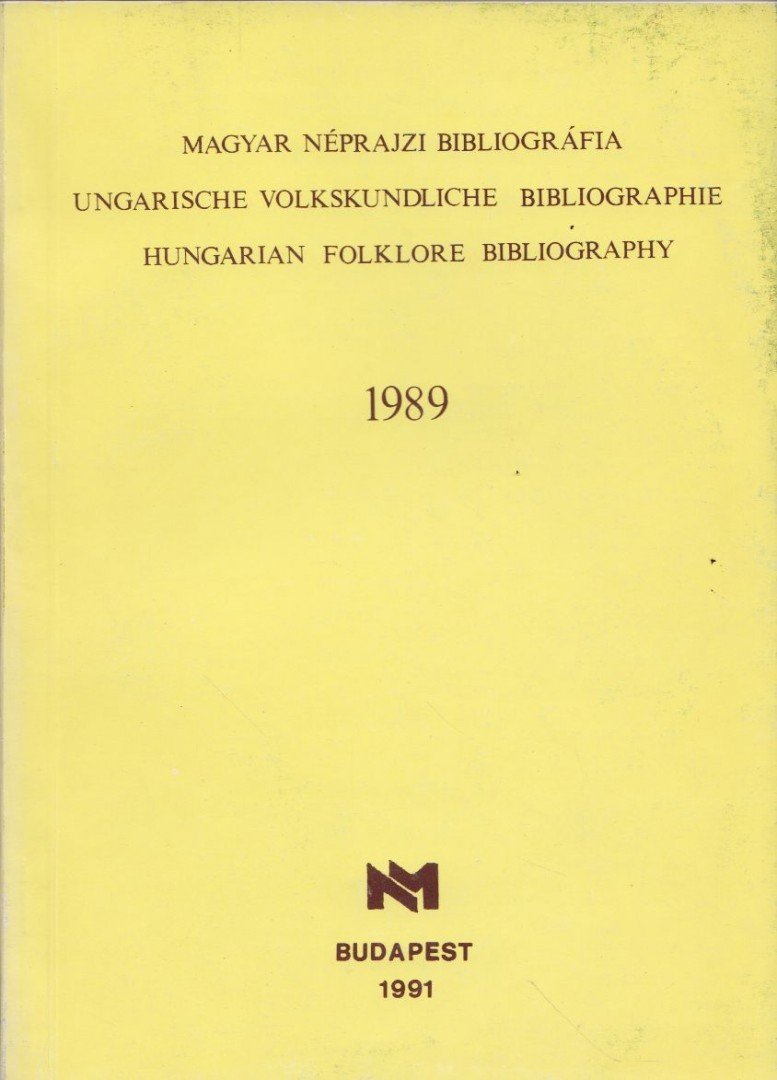 Cserbák András - Magyar néprajzi bibliográfia 1989 [antikvár]