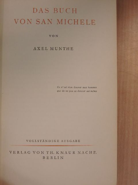 Axel Munthe - Das Buch von San Michele [antikvár]