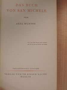 Axel Munthe - Das Buch von San Michele [antikvár]