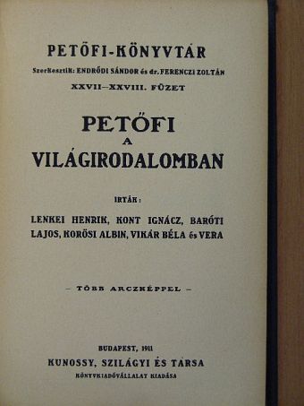 Baróti Lajos - Petőfi a világirodalomban [antikvár]
