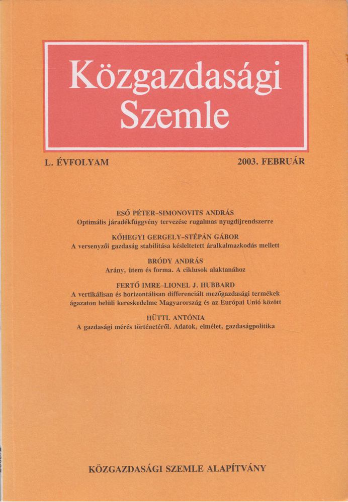 Szabó Katalin - Közgazdasági Szemle L. évfolyam 20033. február [antikvár]
