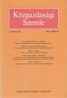 Szabó Katalin - Közgazdasági Szemle L. évfolyam 20033. február [antikvár]