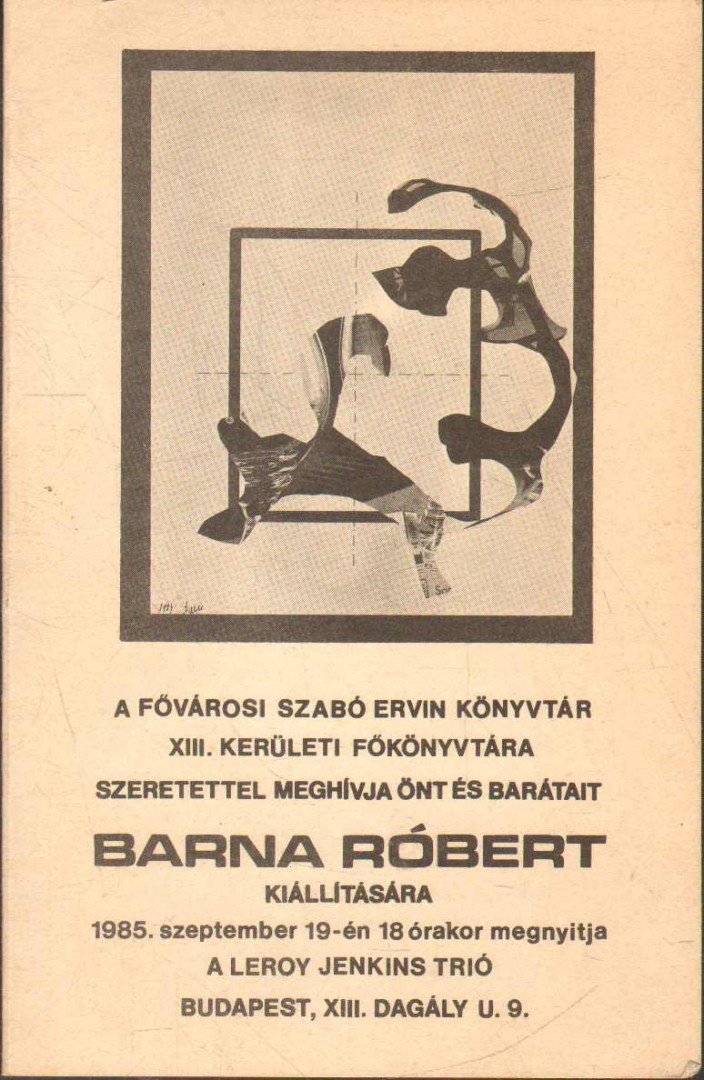 Meghívó Barna Róbert kiállítására [antikvár]