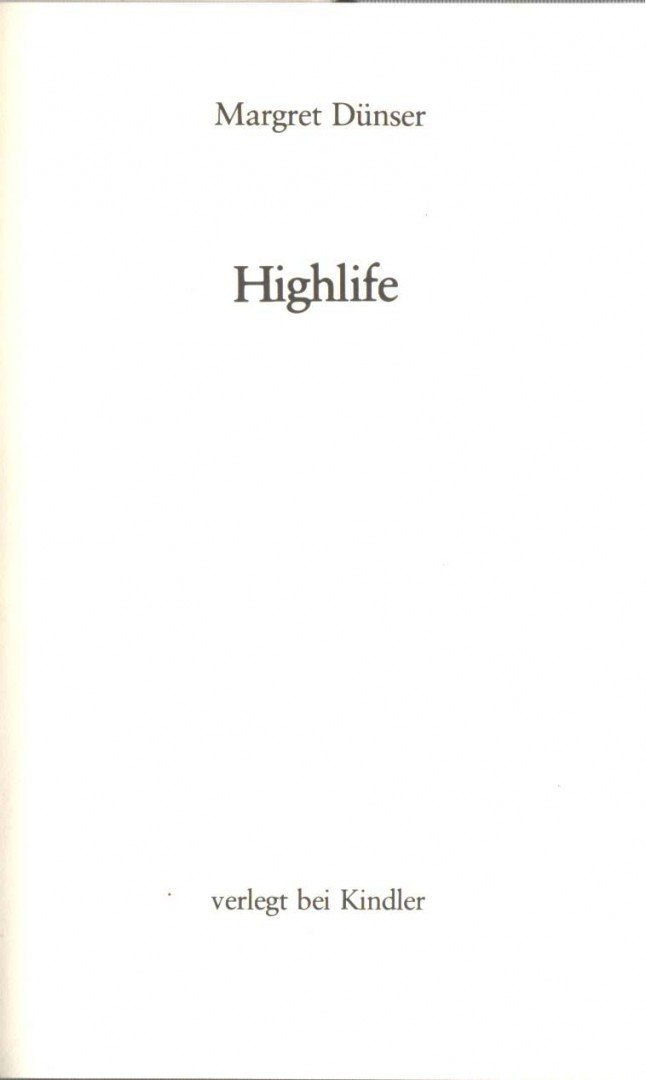 Margret Dünser - Highlife [antikvár]