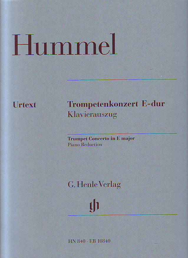 HUMMEL - TROMPETENKONZERT E-DUR (ES-DUR) KLAVIERAUSZUG URTEXT (MICHAEL KUBE)
