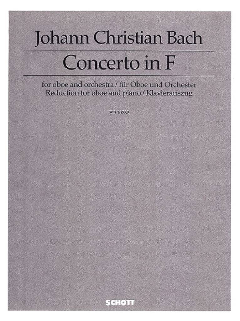 BACH, JOHANN CHRISTIAN - CONCERTO IN F FOR OBOE AND ORCHESTRA, REDUCTION FOR OBOE AND PIANO, EDITED BY C.R.F.MAUNDER