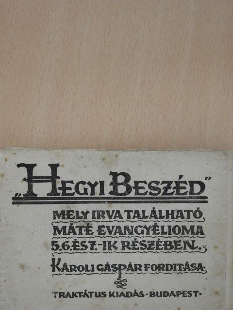 "Hegyi beszéd" [antikvár]