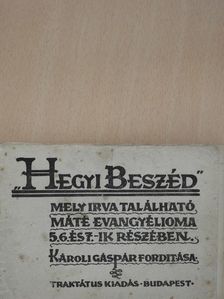 "Hegyi beszéd" [antikvár]