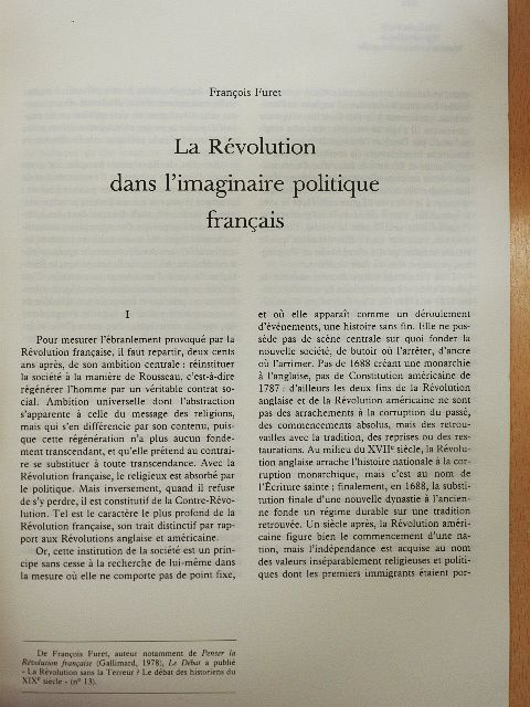 Francois Furet - La Révolution dans l'imaginaire politique francais [antikvár]