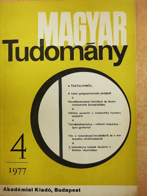 Ádám András - Magyar Tudomány 1977. április [antikvár]
