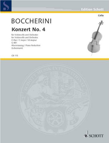 BOCCHERINI - CONCERTO NO.4 FÜR VIOLONCELLO UND ORCHESTER C-DUR G 481, KLAVIERAUSZUG