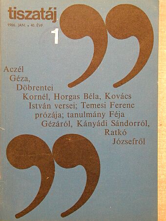 Aczél Géza - Tiszatáj 1986. január [antikvár]