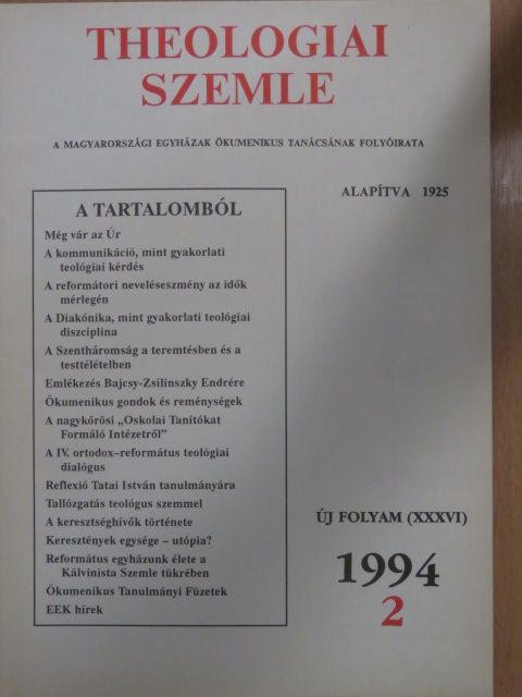 Boross Géza - Theologiai Szemle 1994/2. [antikvár]
