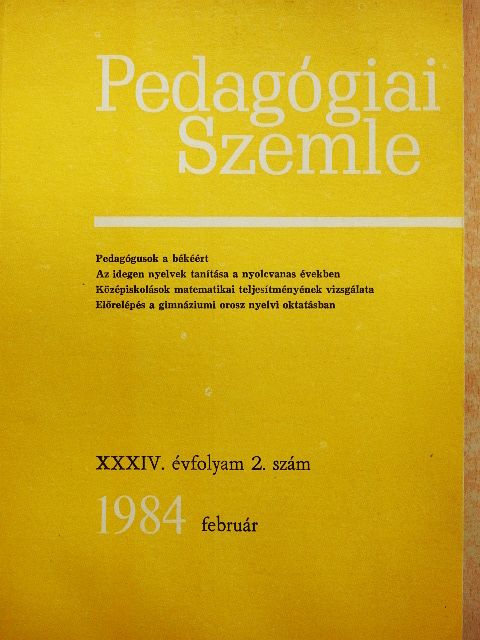 Bárdos Jenő - Pedagógiai Szemle 1984. február [antikvár]