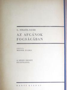 G. Stratil-Sauer - Az afgánok fogságában [antikvár]