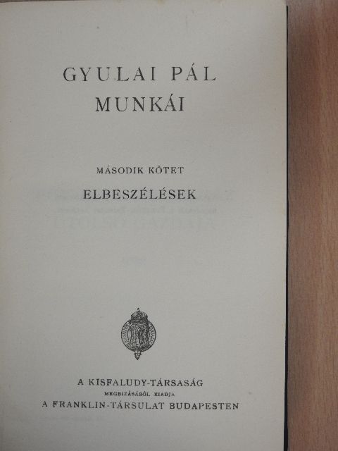 Gyulai Pál - Gyulai Pál munkái II.  [antikvár]
