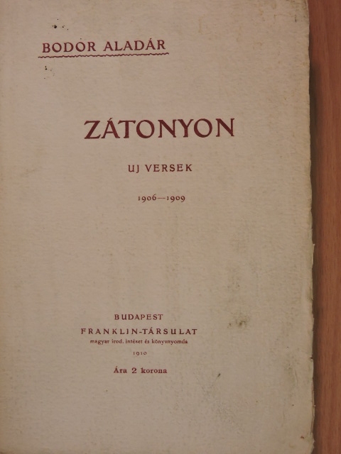 Bodor Aladár - Zátonyon [antikvár]