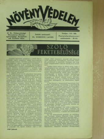 Növényvédelem 1940. február [antikvár]