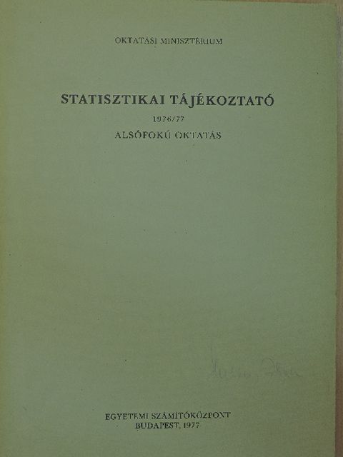 Statisztikai Tájékoztató 1976/77. [antikvár]